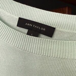 Ann Taylor Women's Light Green Crew Neck Sweater